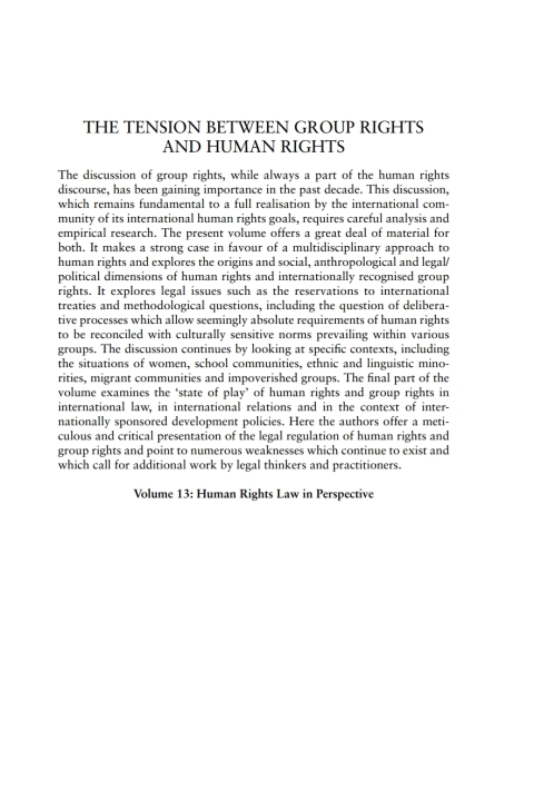 Cover image for book The Tension Between Group Rights and Human Rights