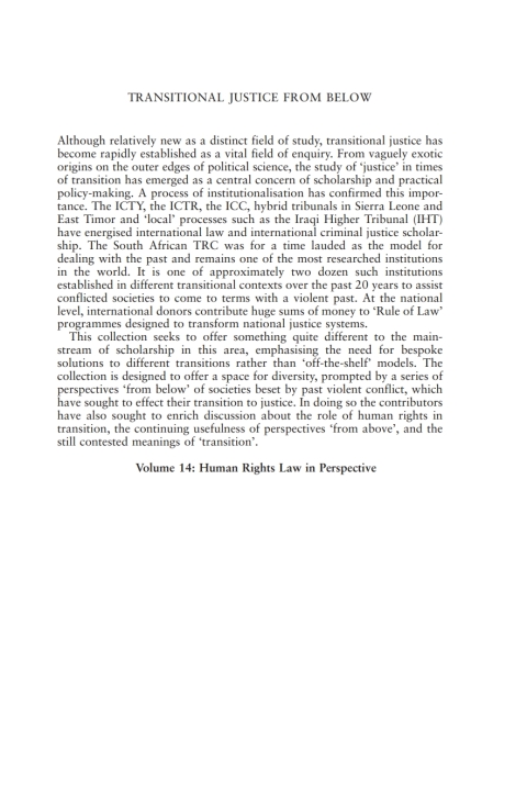 Cover image for book Transitional Justice from Below
