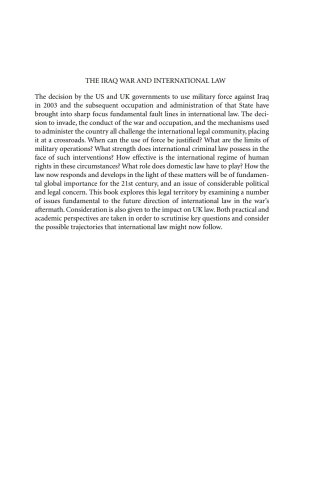 The Iraq War and International Law