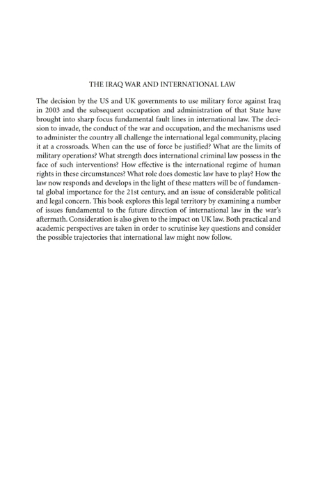 Cover image for book The Iraq War and International Law