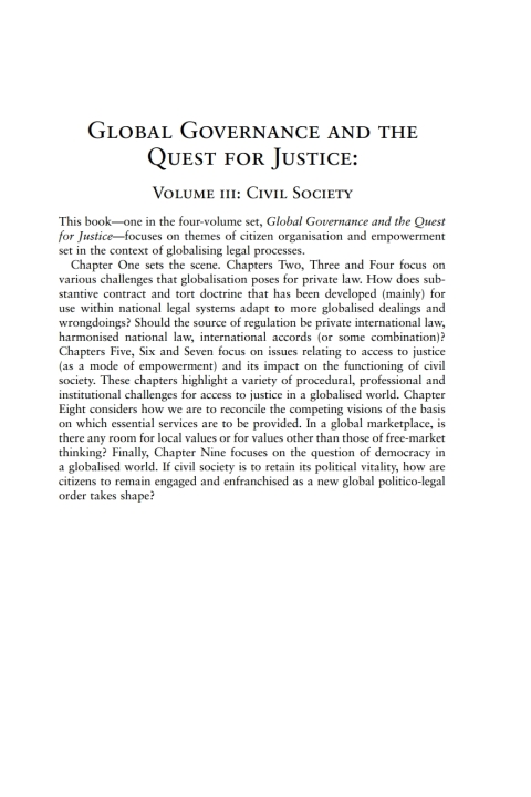 Cover image for book Global Governance and the Quest for Justice - Volume III