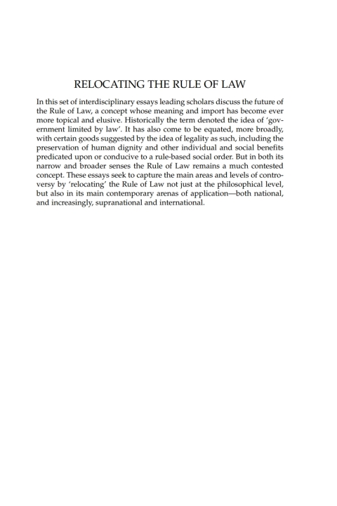Cover image for book Relocating the Rule of Law