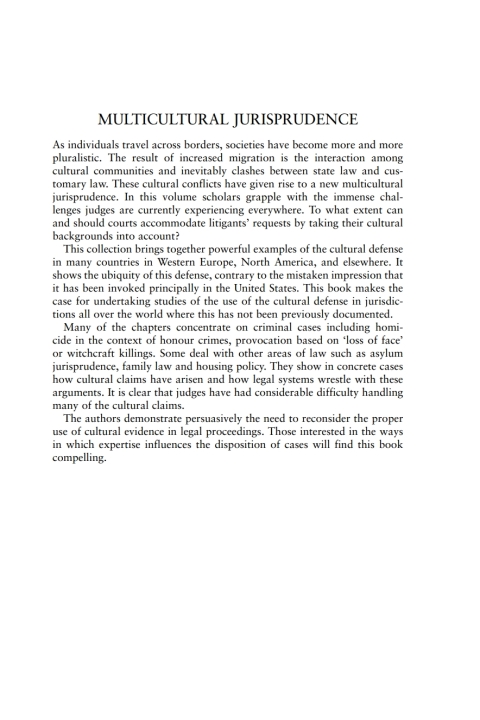 Cover image for book Multicultural Jurisprudence