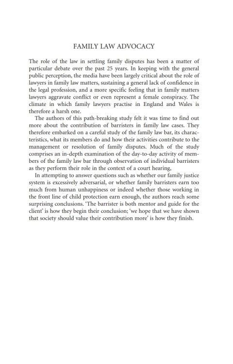 Cover image for book Family Law Advocacy