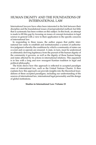 Human Dignity and the Foundations of International Law