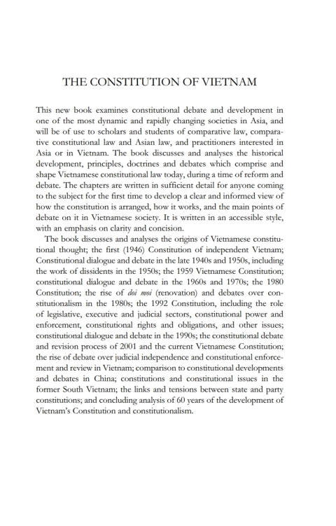 Cover image for book The Constitution of Vietnam