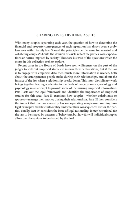 Cover image for book Sharing Lives, Dividing Assets