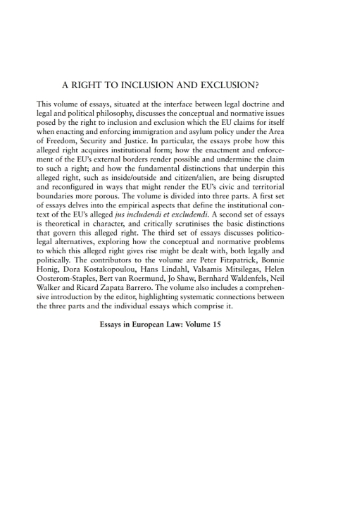 Cover image for book A Right to Inclusion and Exclusion?