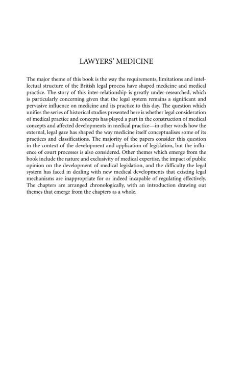 Cover image for book Lawyers' Medicine