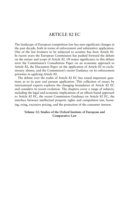 Cover image for book Article 82 EC