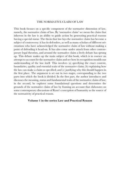 Cover image for book The Normative Claim of Law