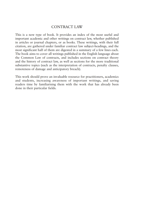 Cover image for book Contract Law