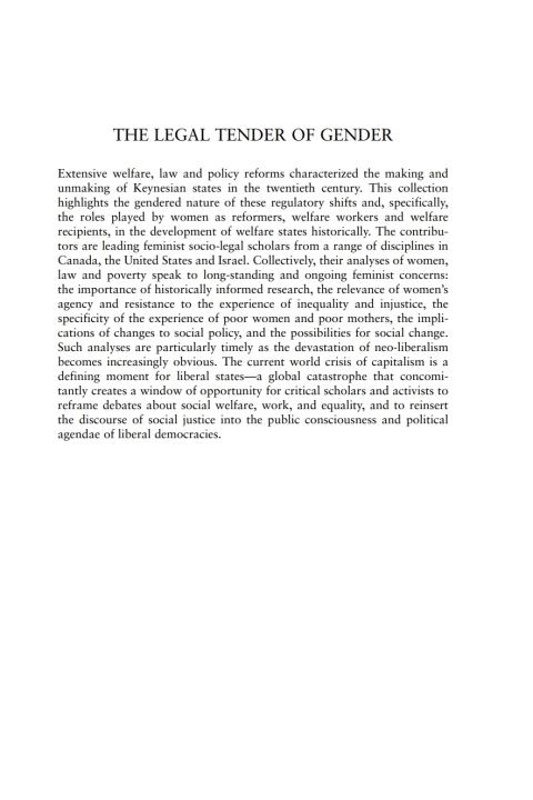 Cover image for book The Legal Tender of Gender