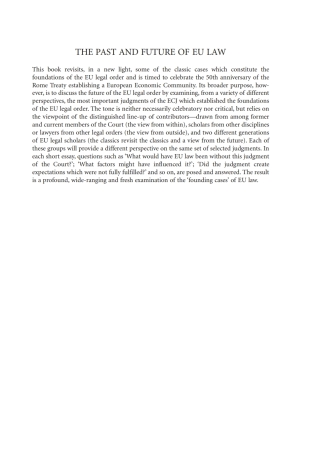 The Past and Future of EU Law