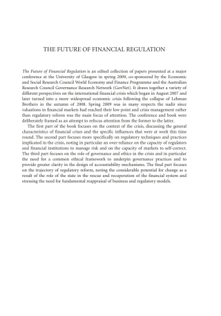 The Future of Financial Regulation