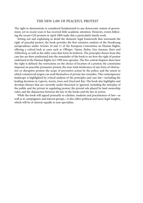 Cover image for book The New Law of Peaceful Protest