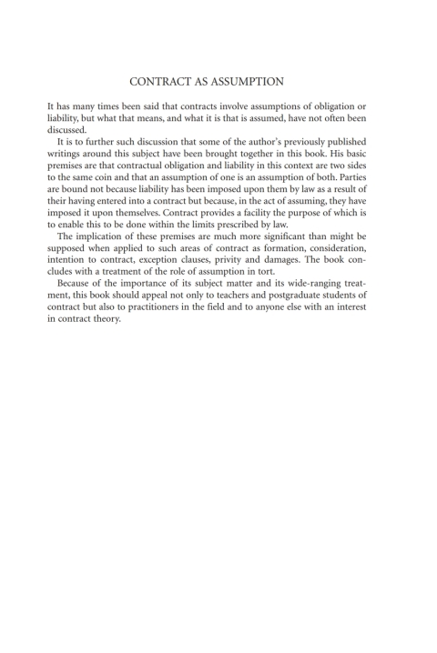 Contract as Assumption 