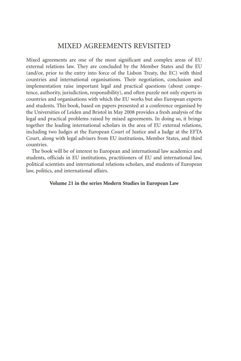 Cover image for book Mixed Agreements Revisited