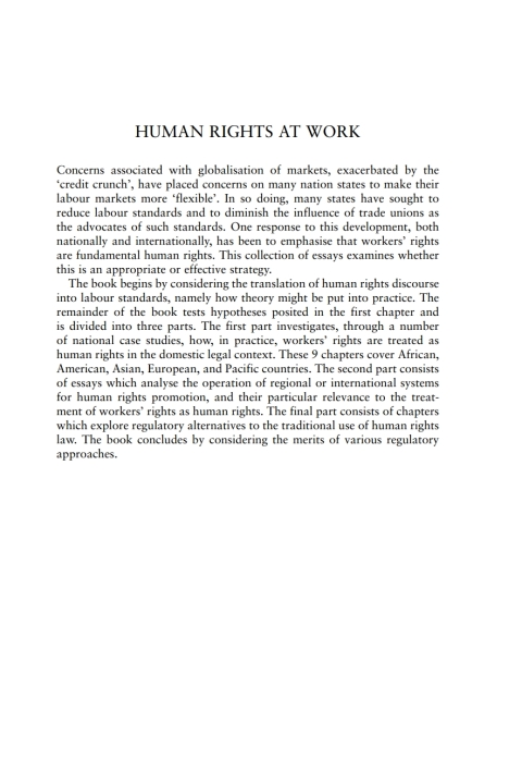 Cover image for book Human Rights at Work