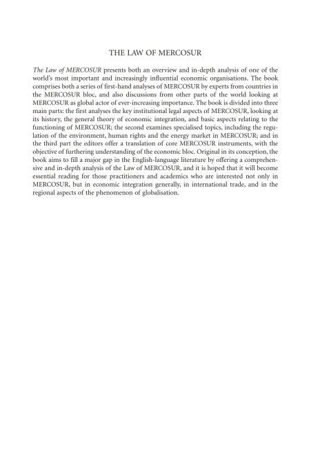 Cover image for book The Law of MERCOSUR