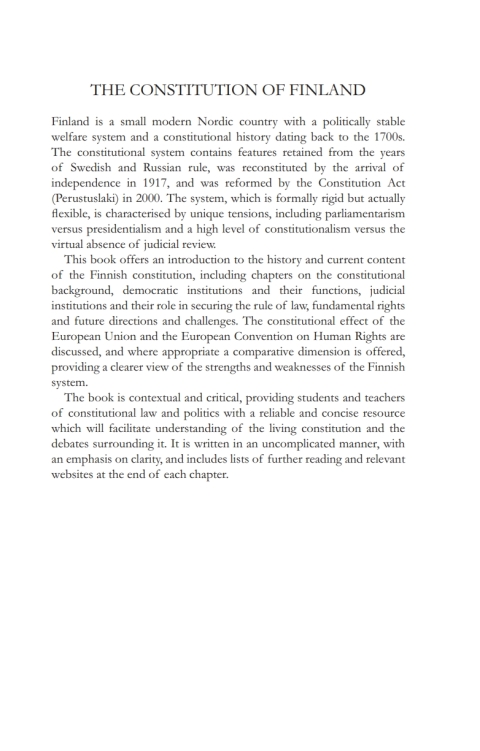 Cover image for book The Constitution of Finland