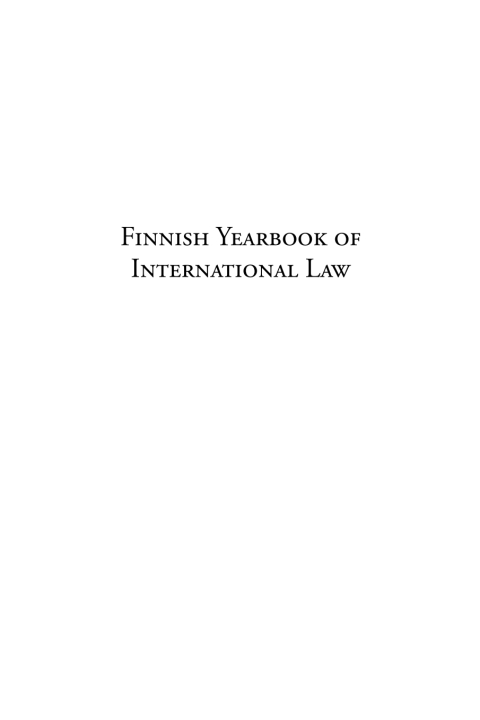 Cover image for book Finnish Yearbook of International Law, Volume 19, 2008