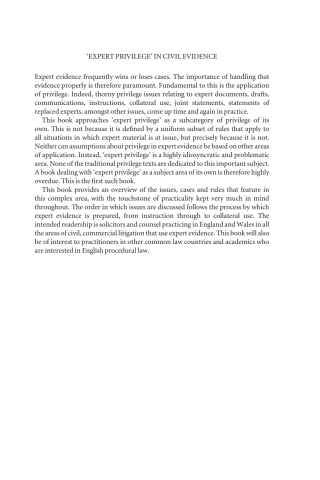 Expert Privilege' in Civil Evidence