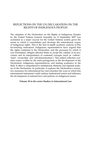 Reflections on the UN Declaration on the Rights of Indigenous Peoples