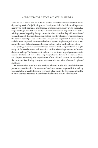 Administrative Justice and Asylum Appeals