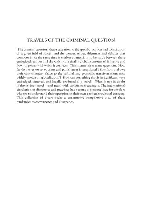 Cover image for book Travels of the Criminal Question