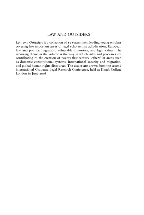 Cover image for book Law and Outsiders