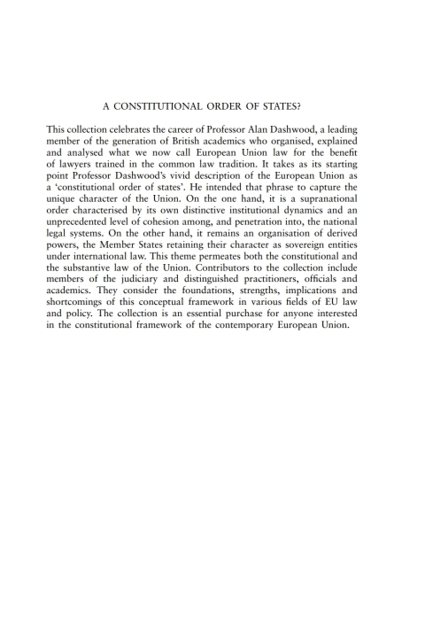 Cover image for book A Constitutional Order of States?