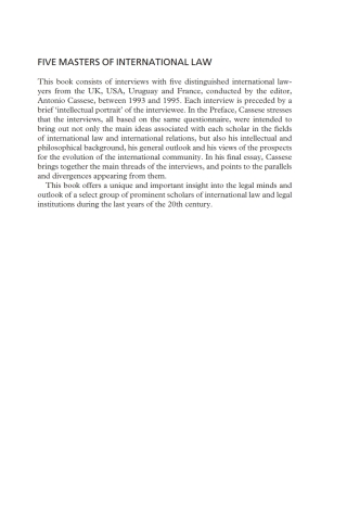 Five Masters of International Law