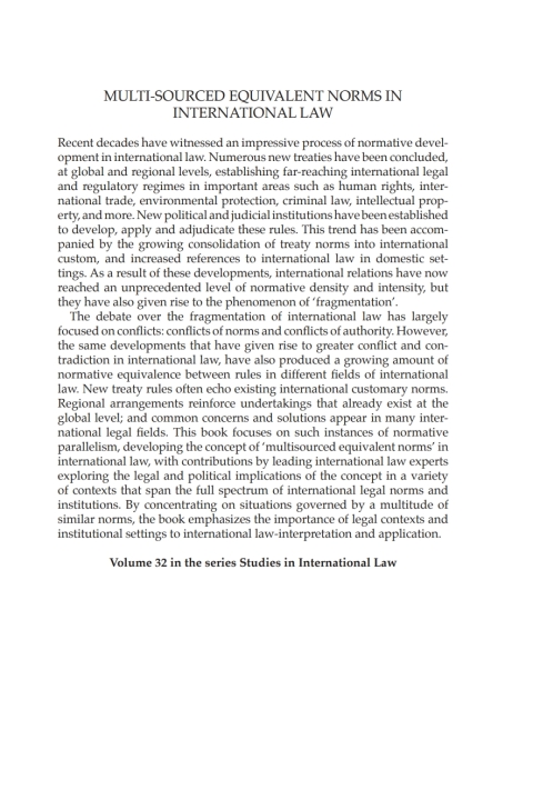 Cover image for book Multi-Sourced Equivalent Norms in International Law