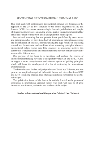 Sentencing in International Criminal Law