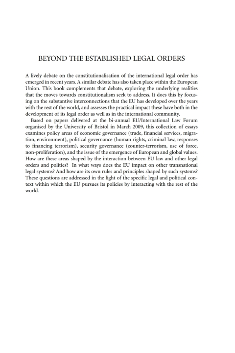 Cover image for book Beyond the Established Legal Orders