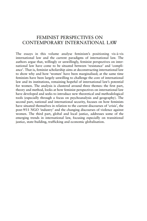 Cover image for book Feminist Perspectives on Contemporary International Law