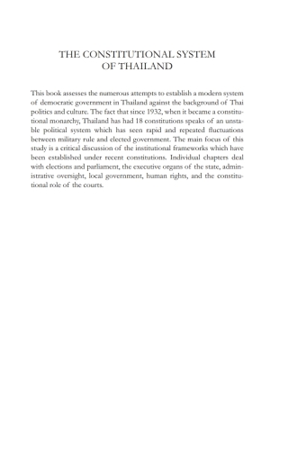The Constitutional System of Thailand