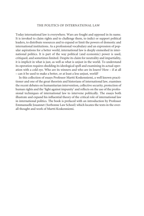 Cover image for book The Politics of International Law