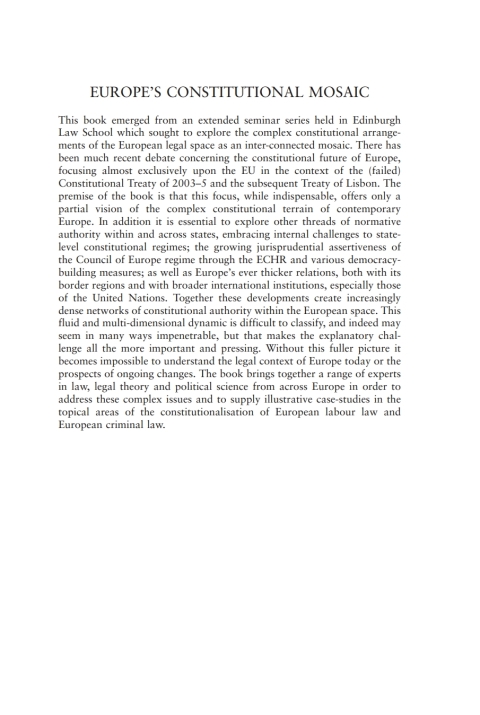 Cover image for book Europe's Constitutional Mosaic