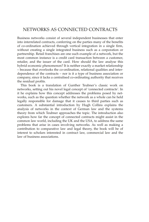 Cover image for book Networks as Connected Contracts