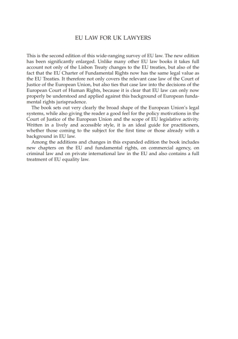 Cover image for book EU Law for UK Lawyers