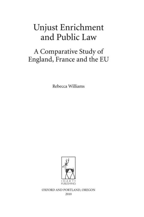 Cover image for book Unjust Enrichment and Public Law