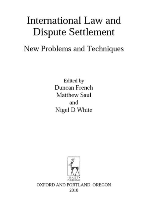 Cover image for book International Law and Dispute Settlement