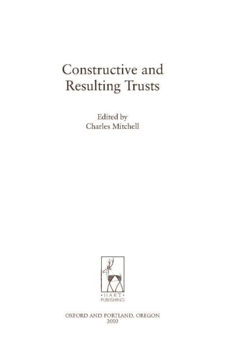 Cover image for book Constructive and Resulting Trusts