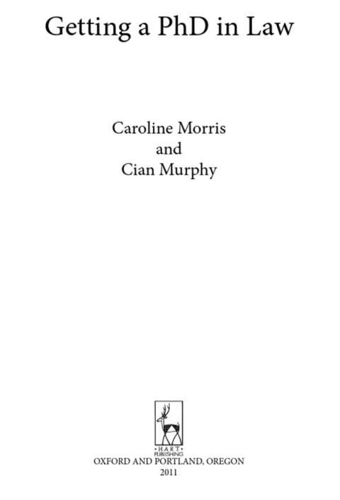 Cover image for book Getting a PhD in Law