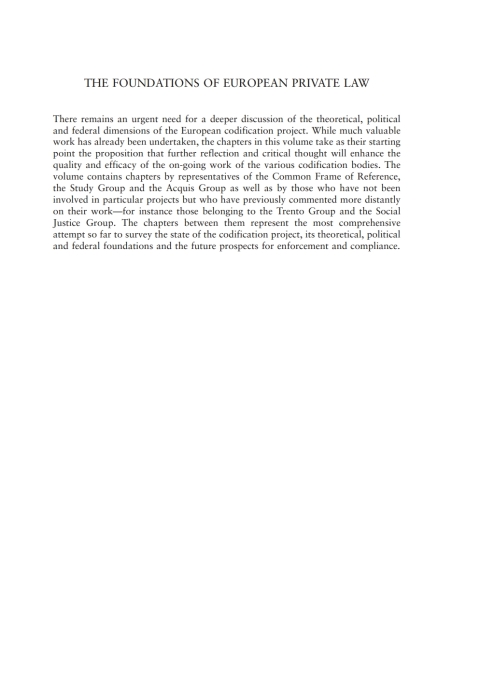 Cover image for book The Foundations of European Private Law