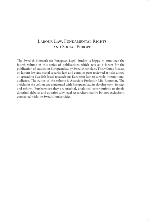 Cover image for book Labour Law, Fundamental Rights and Social Europe