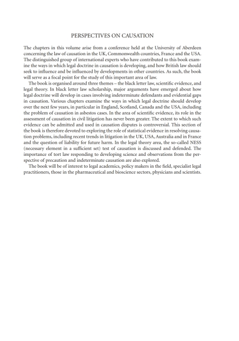 Cover image for book Perspectives on Causation