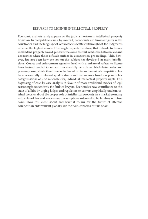 Cover image for book Refusals to License Intellectual Property